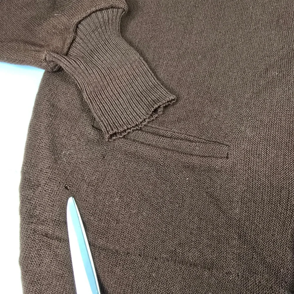 Vintage Lord Jeff The‎ 19th Hole Australian Wool Mens Brown Cardigan Sweater L
